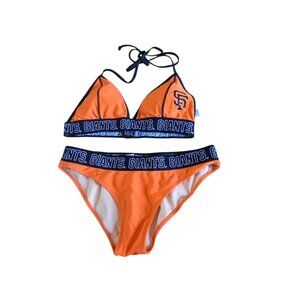 San Francisco GIANTS Size M/Large Orange Black Two Piece Swimsuit Bikini